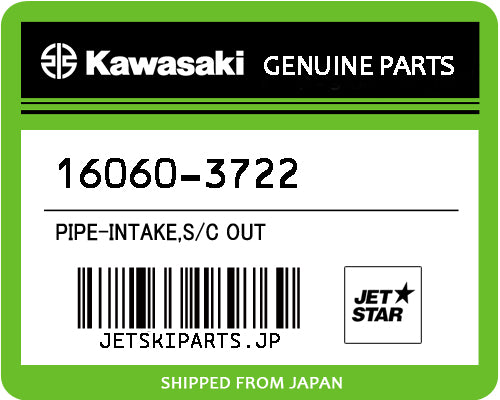 Kawasaki OEM PIPE-INTAKE,S/C OUT New #16060-3722