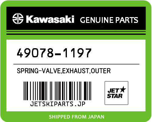 Kawasaki OEM SPRING-VALVE,EXHAUST,OUTER New #49078-1197