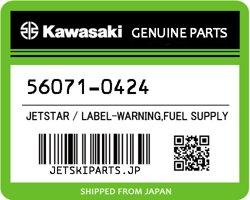 Kawasaki OEM LABEL-WARNING,FUEL SUPPLY New #56071-0424