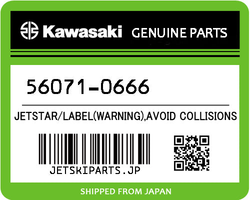 Kawasaki OEM LABEL(WARNING),AVOID COLLISIONS New #56071-0666