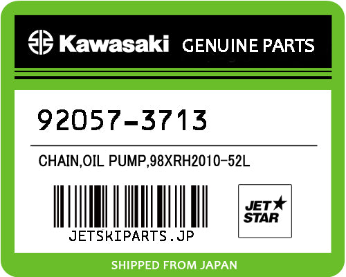 Kawasaki OEM CHAIN,OIL PUMP,98XRH2010-52L New #92057-3713