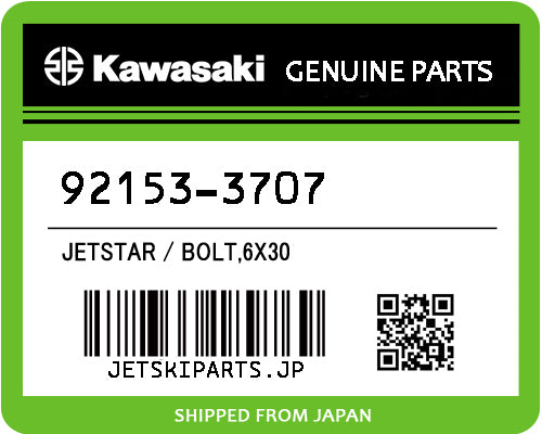 Kawasaki OEM BOLT,6X30 New #92153-3707