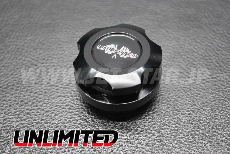 Aftermarket UNLIMITED BILLED OIL CAP UL043(BK) for 4-stroke Kawasaki Cam Cover