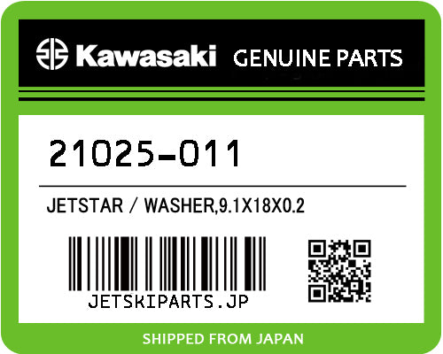 Kawasaki OEM WASHER,9.1X18X0.2 New #21025-011