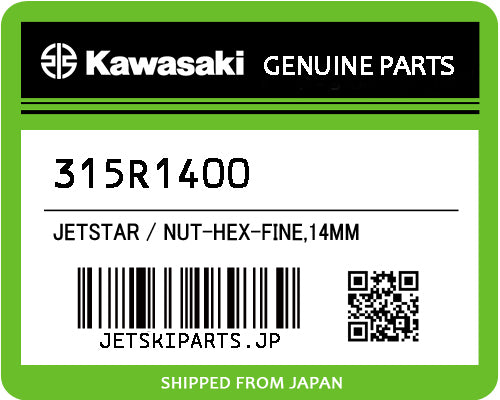 Kawasaki OEM NUT-HEX-FINE,14MM New #315R1400