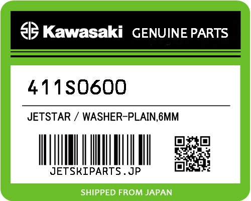 Kawasaki OEM WASHER-PLAIN,6MM New #411S0600