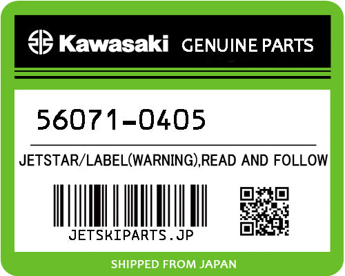 Kawasaki OEM LABEL(WARNING),READ AND FOLLOW New #56071-0405