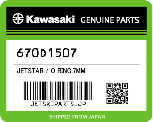 Kawasaki OEM O RING,7MM New #670D1507