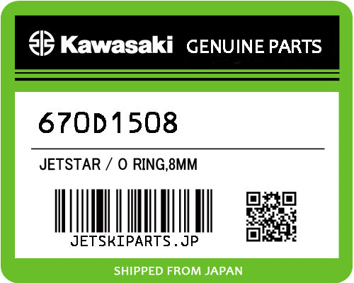 Kawasaki OEM O RING,8MM New #670D1508