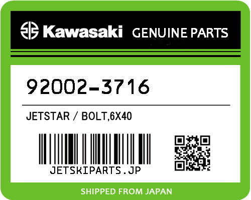 Kawasaki OEM BOLT,6X40 New #92002-3716