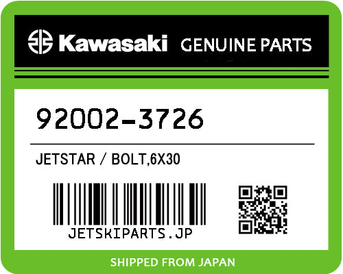 Kawasaki OEM BOLT,6X30 New #92002-3726