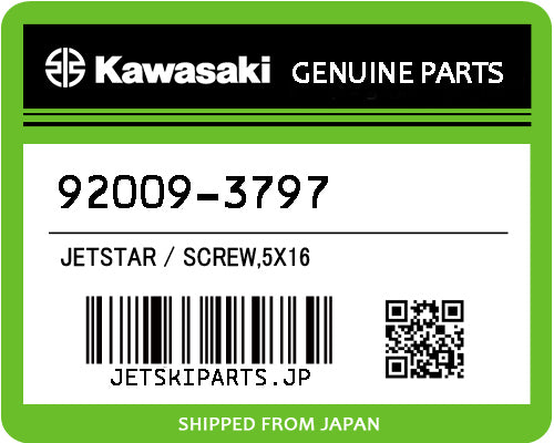 Kawasaki OEM SCREW,5X16 New #92009-3797