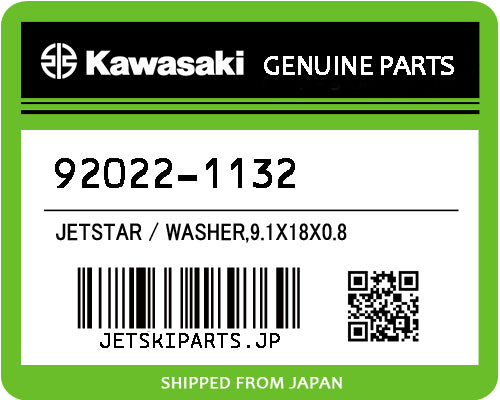 Kawasaki OEM WASHER,9.1X18X0.8 New #92022-1132