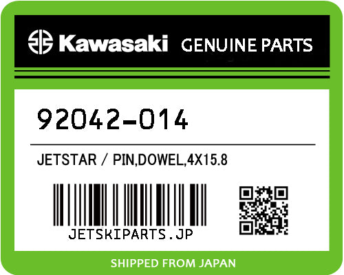 Kawasaki OEM PIN,DOWEL,4X15.8 New #92042-014