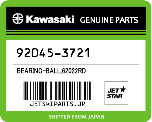 Kawasaki OEM BEARING-BALL,62022RD New #92045-3721