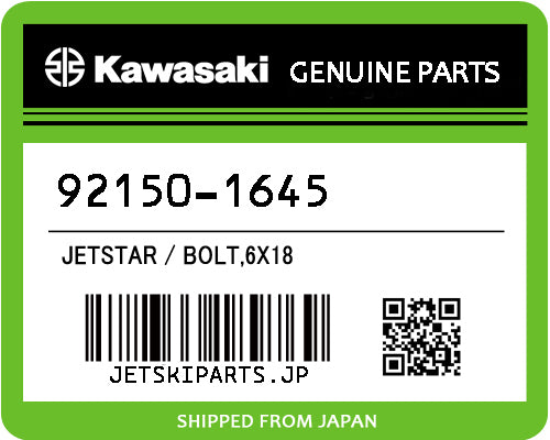 Kawasaki OEM BOLT,6X18 New #92150-1645