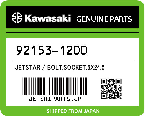 Kawasaki OEM BOLT,SOCKET,6X24.5 New #92153-1200