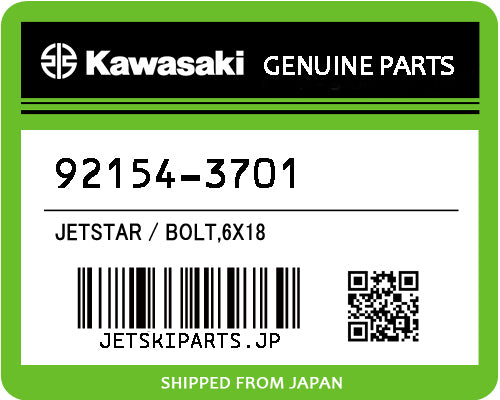 Kawasaki OEM BOLT,6X18 New #92154-3701