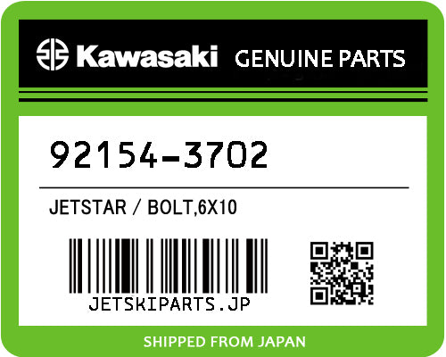 Kawasaki OEM BOLT,6X10 New #92154-3702