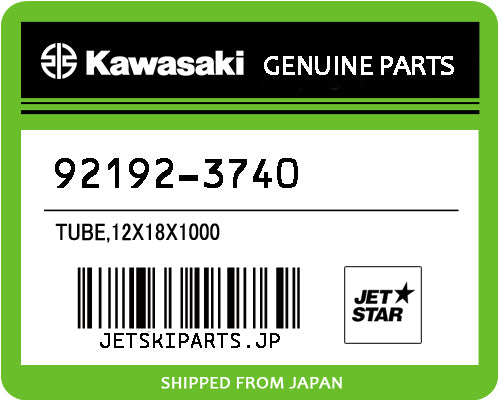 Kawasaki OEM TUBE,12X18X1000 New #92192-3740