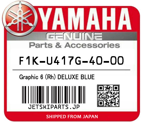YAMAHA OEM GRAPHIC 6 (RH) DELUXE BLUE New #F1K-U417G-40-00