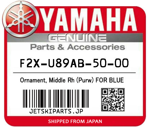 YAMAHA OEM ORNAMENT, MIDDLE RH (PURW) FOR BLUE New #F2X-U89AB-50-00