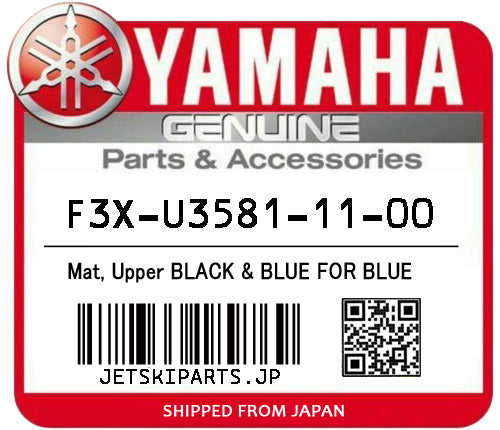 YAMAHA OEM MAT, UPPER BLACK & BLUE FOR BLUE New #F3X-U3581-11-00