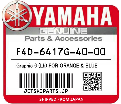 YAMAHA OEM GRAPHIC 6 (LH) FOR ORANGE & BLUE New #F4D-6417G-40-00