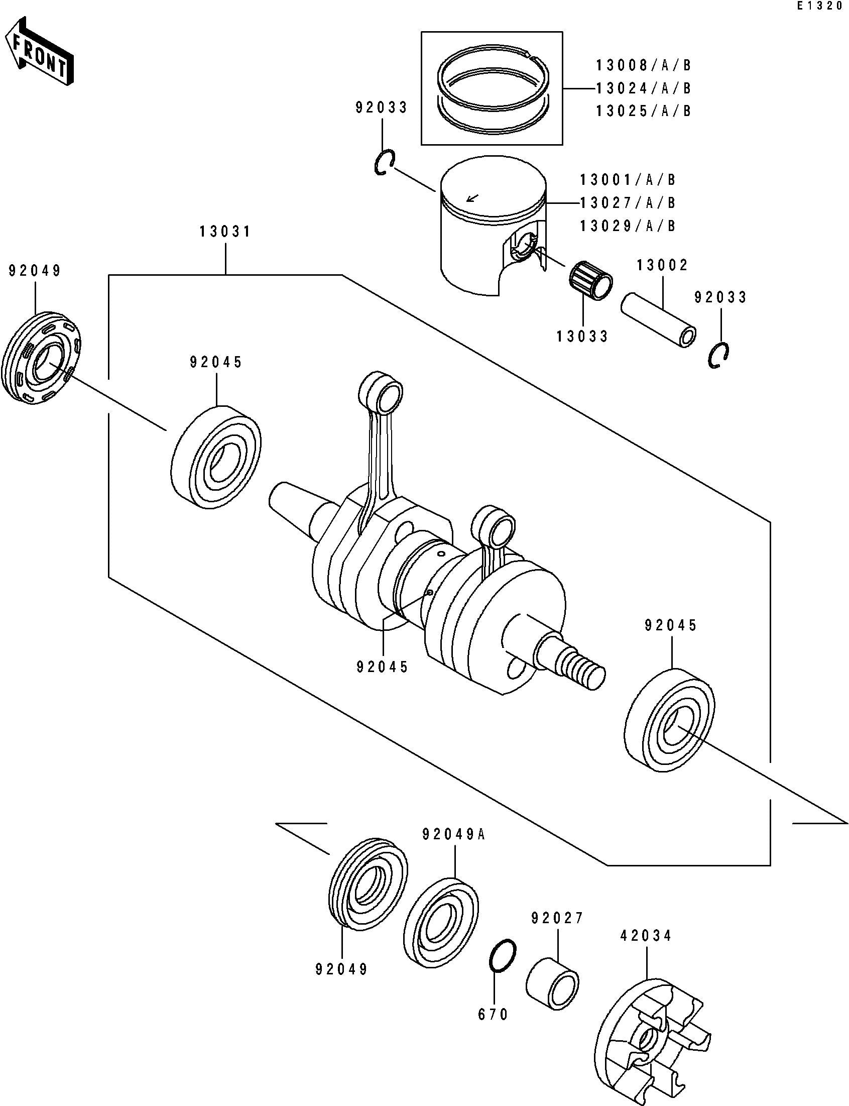 750SX'92 OEM (Crankshaft_PistonsJS750-A1_A2) PISTON-ENGINE LL,O/S 1.00 NOS [X2206-84]