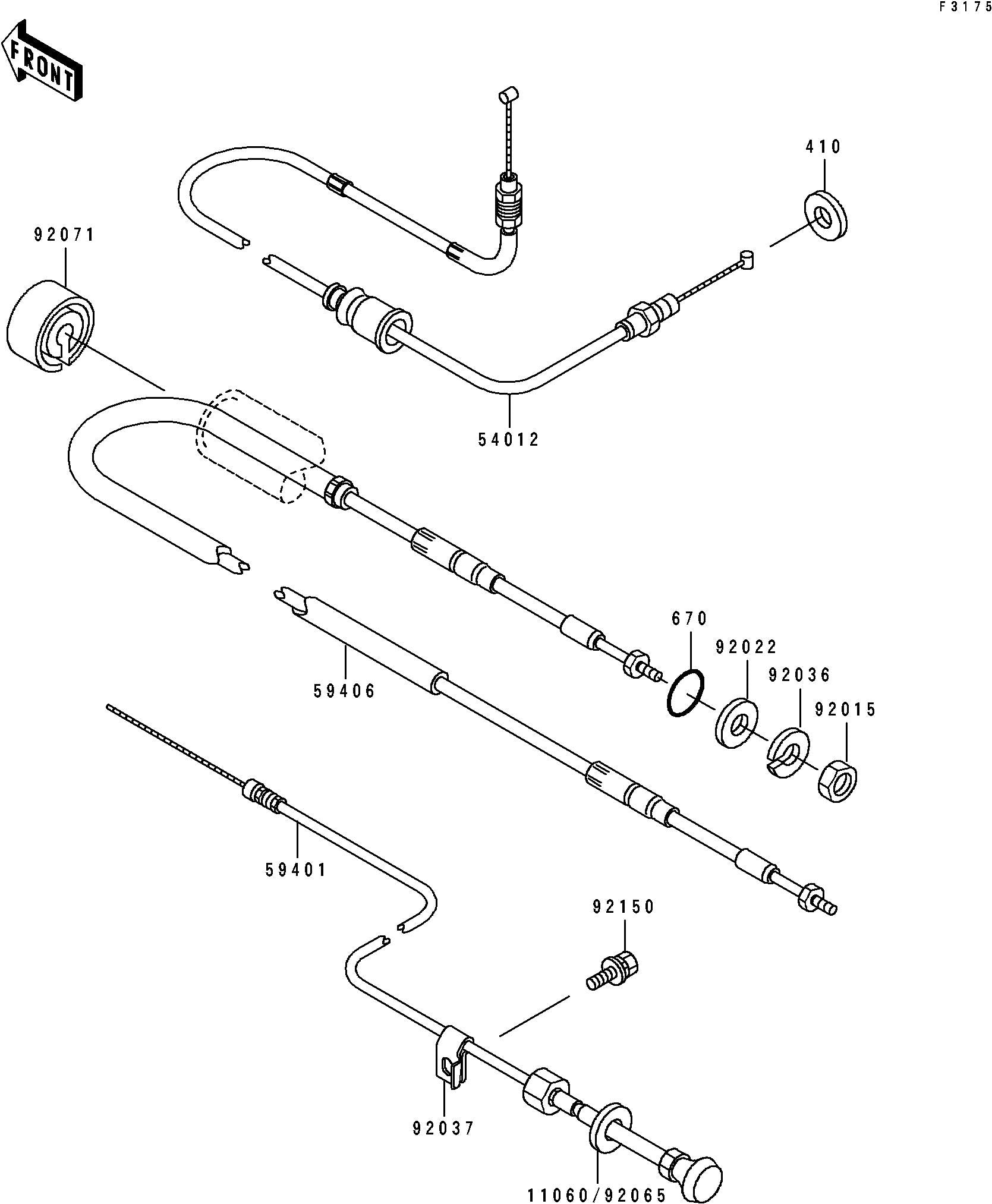 550SX'95 OEM (Cables) CABLE-STRG Used [K0331-02]