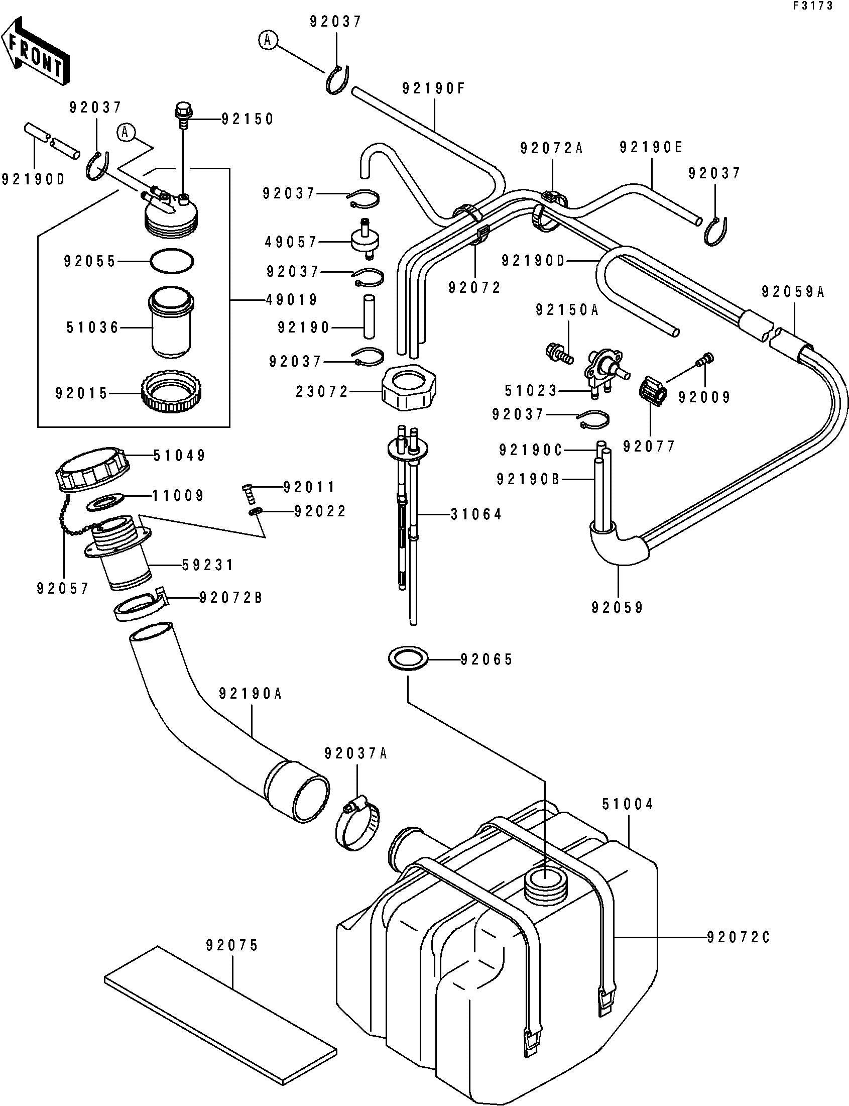 550SX'95 OEM (Fuel-Tank) PIPE-COMP,FUEL Used [K0331-09]