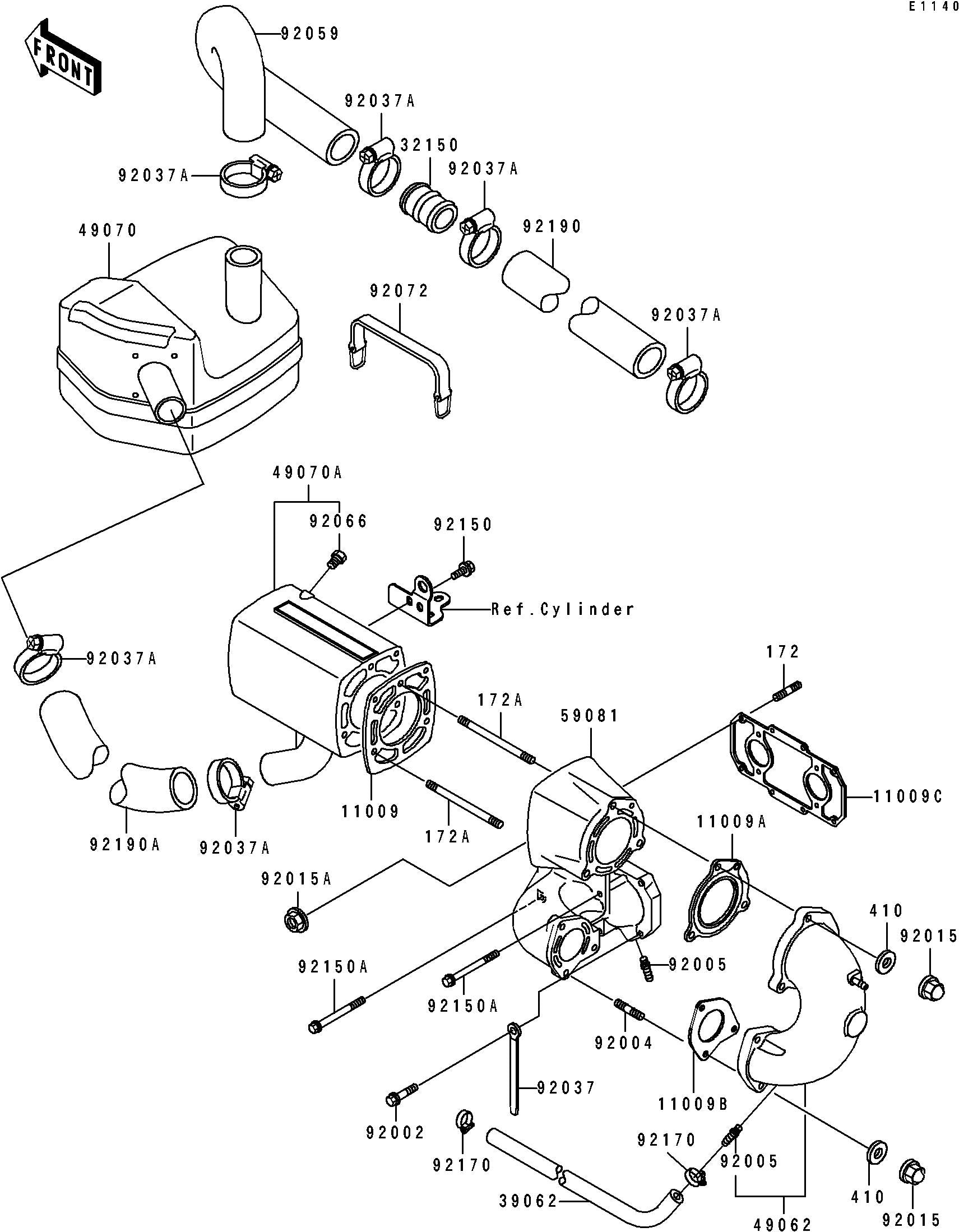 550SX'95 OEM (Mufflers) PIPE Used [K0331-27]