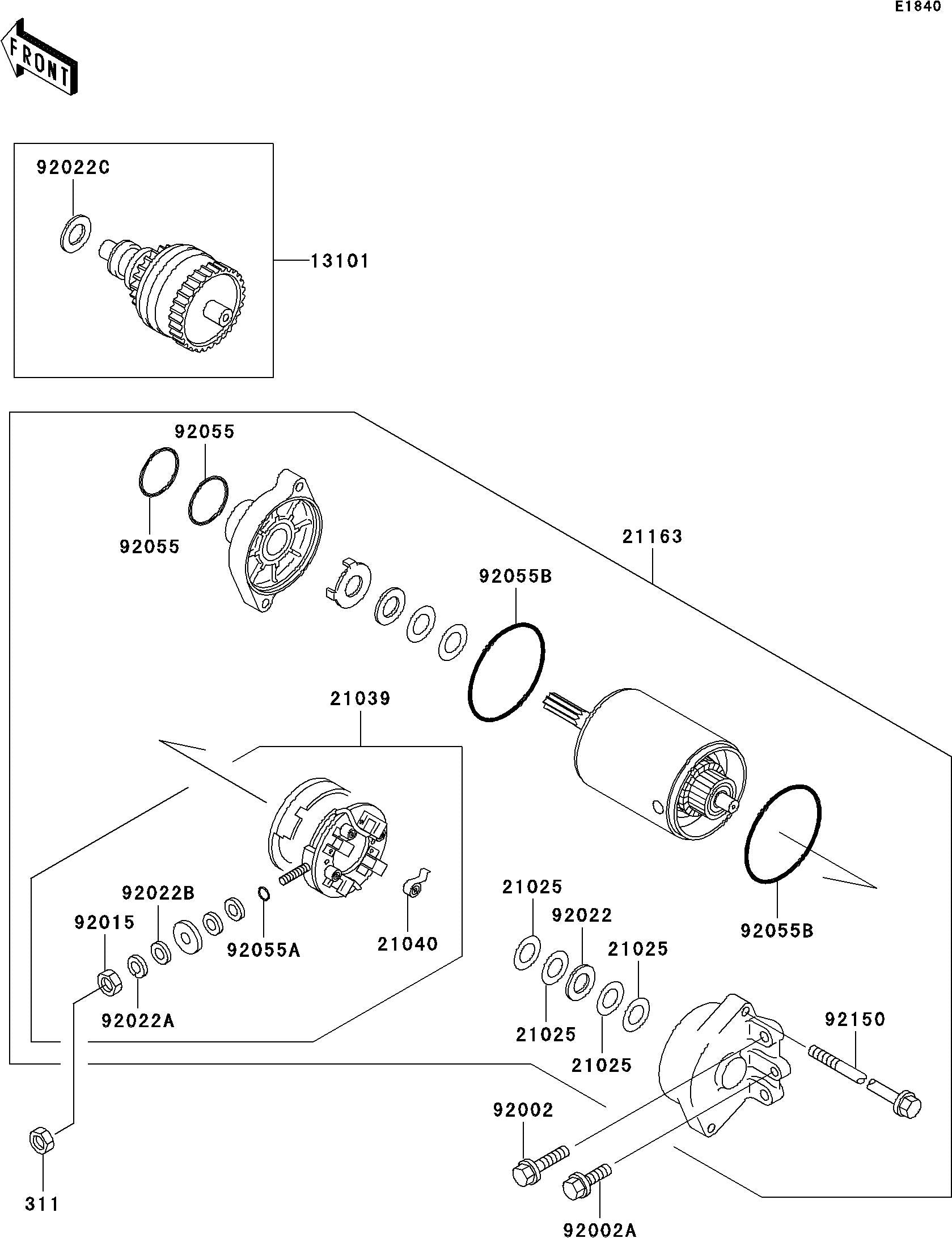 900STX'05 OEM (Starter-Motor) GEAR-ASSY Used [K1808-49]
