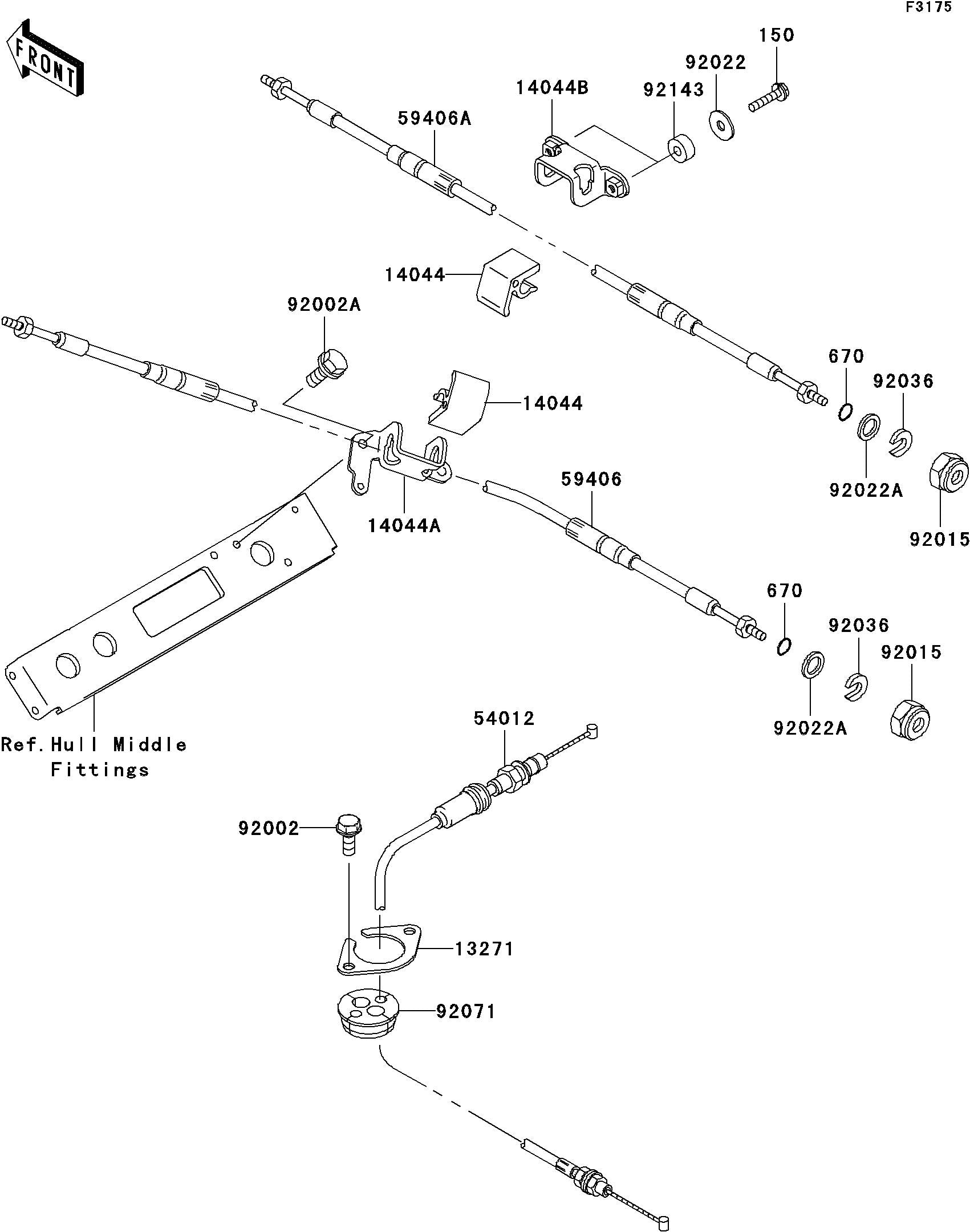 STX-15F'06 OEM (Cables) CABLE-THROTTLE Used [K9517-02]
