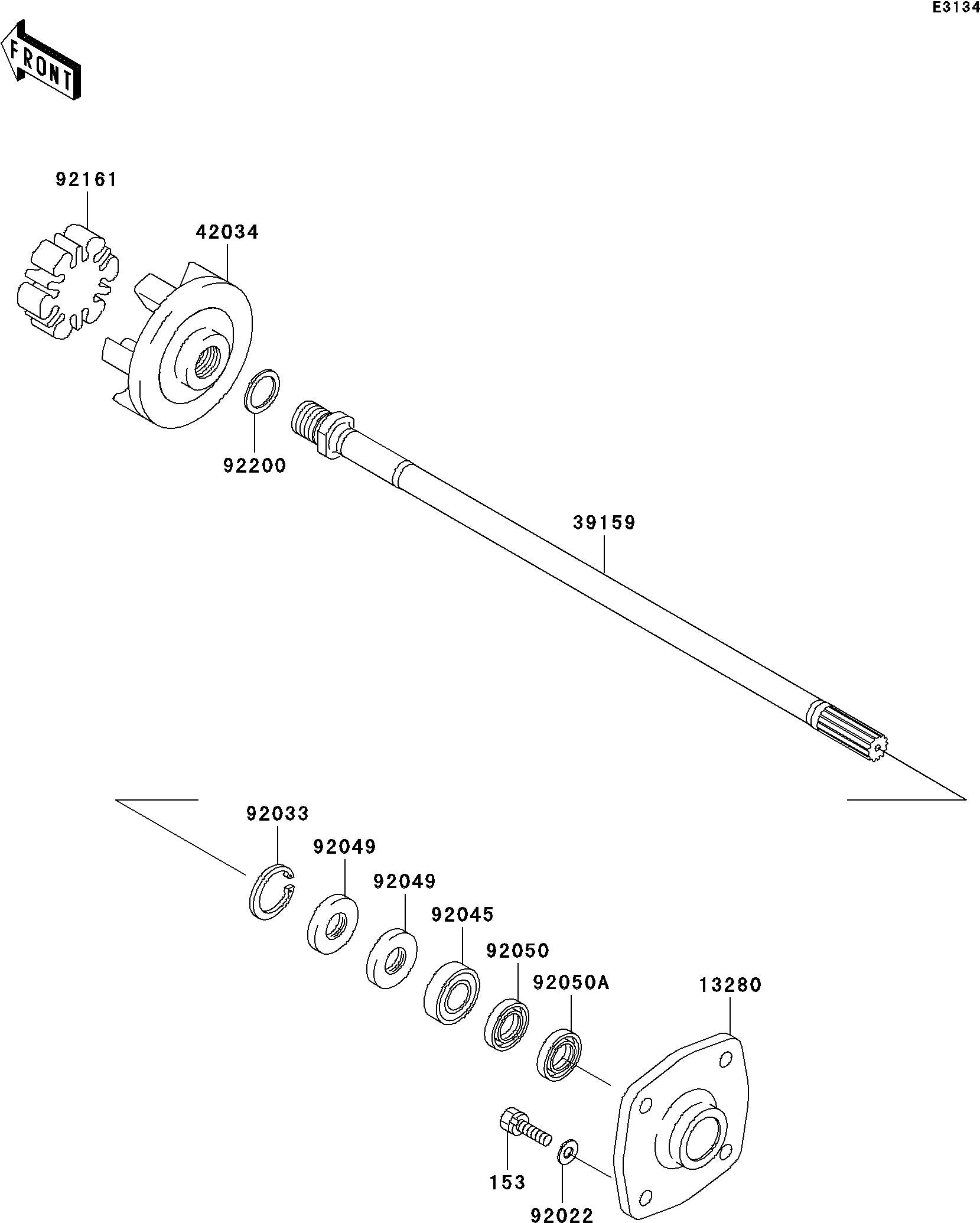 STX-15F'08 OEM (Drive-Shaft) SHAFT-DRIVE Used [K3473-04]