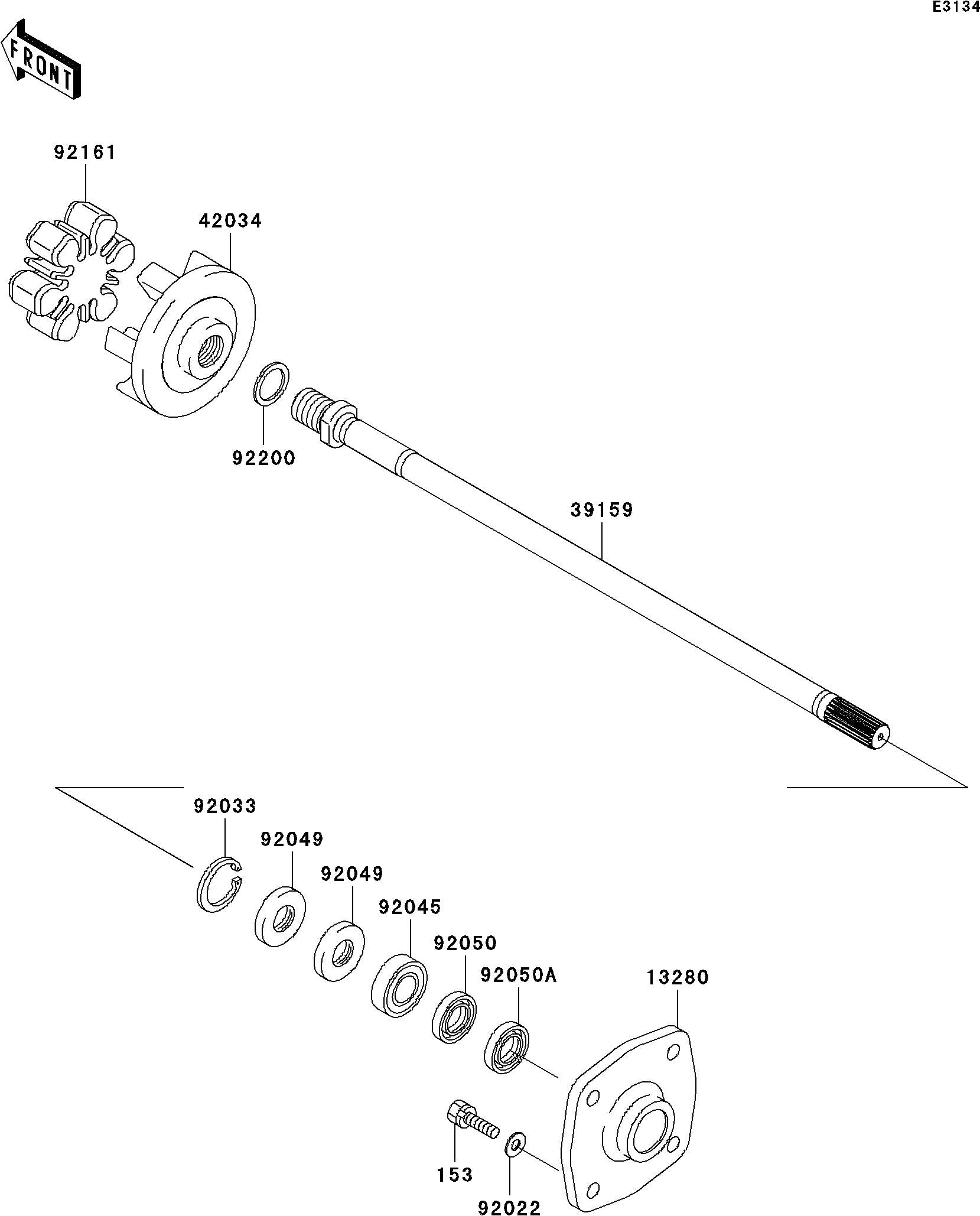 ULTRA250X'08 OEM (Drive-Shaft) SHAFT-DRIVE Used [K2740-01]