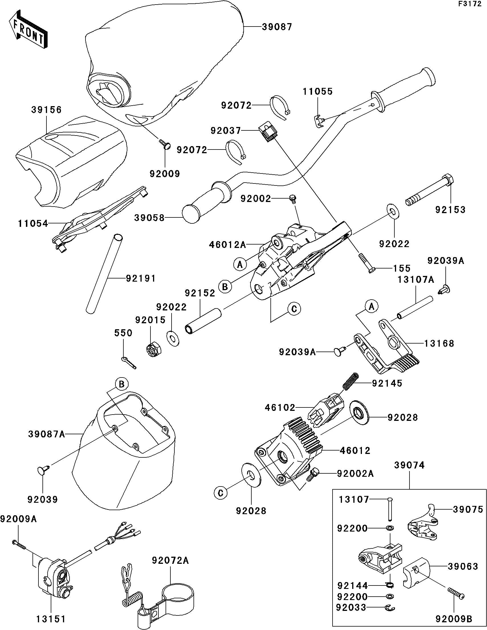 ULTRA250X'08 OEM (Handlebar) LEVER-ASSY-THROTTLE Used [K2739-17]