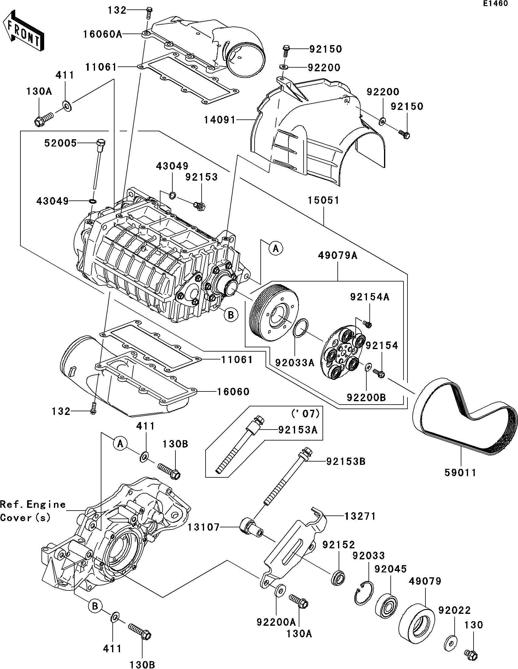 ULTRA250X'08 OEM (Super-Charger) COMPRESSOR-AIR,SUPERCHARGER Used [K2739-42]