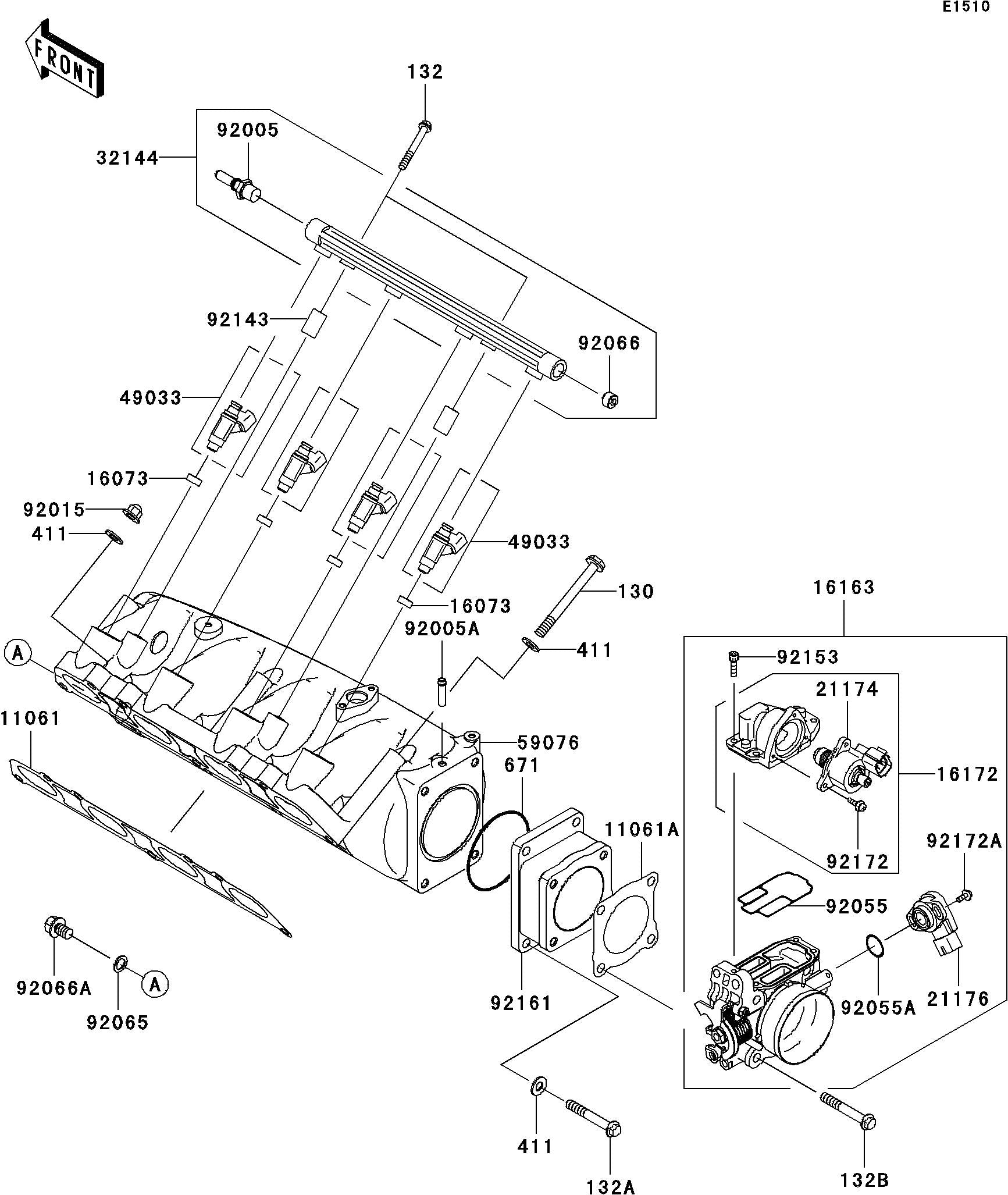ULTRA250X'08 OEM (Throttle) NOZZLE-INJECTION  Used [K1660-58]
