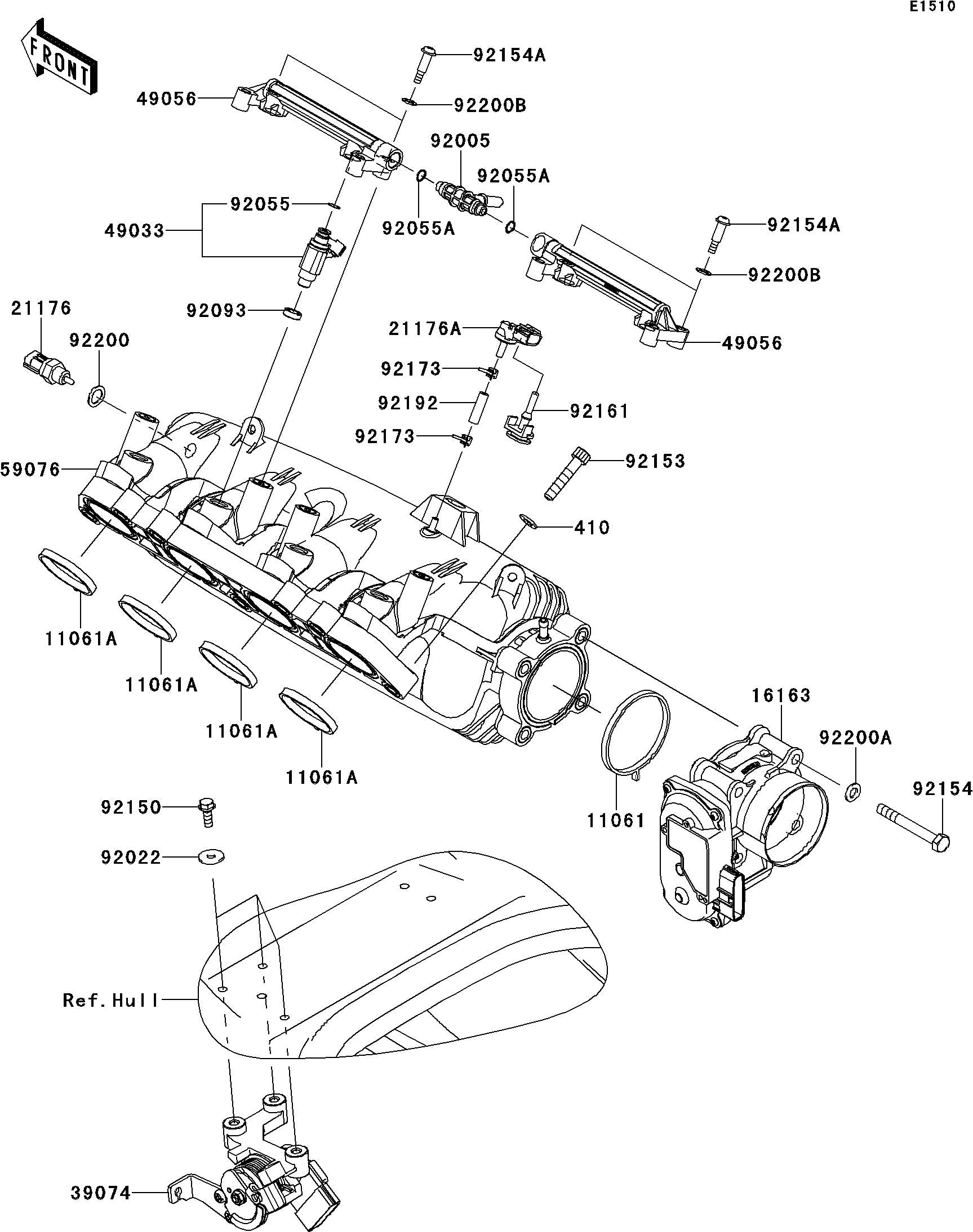 ULTRA300LX'11 OEM (Throttle) NOZZLE-INJECTION Used [K3327-62]