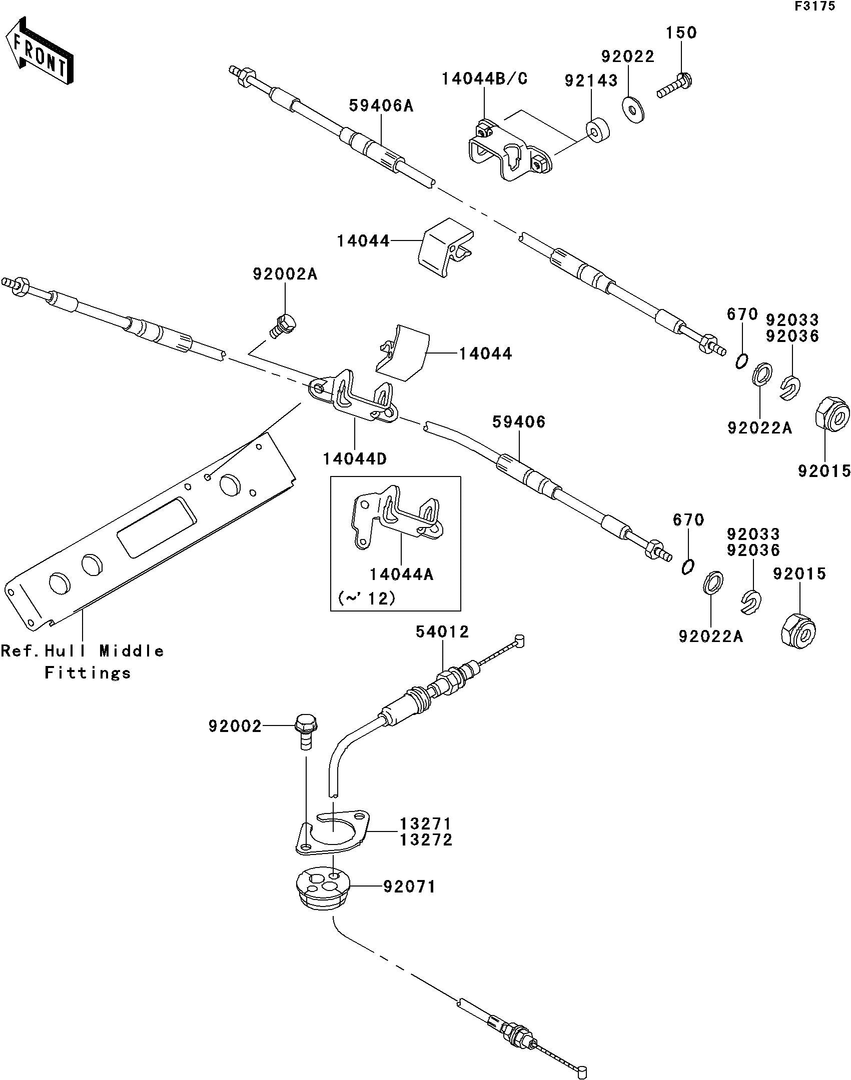 STX-15F'13 OEM (Cables) CABLE-THROTTLE Used [K4959-03]