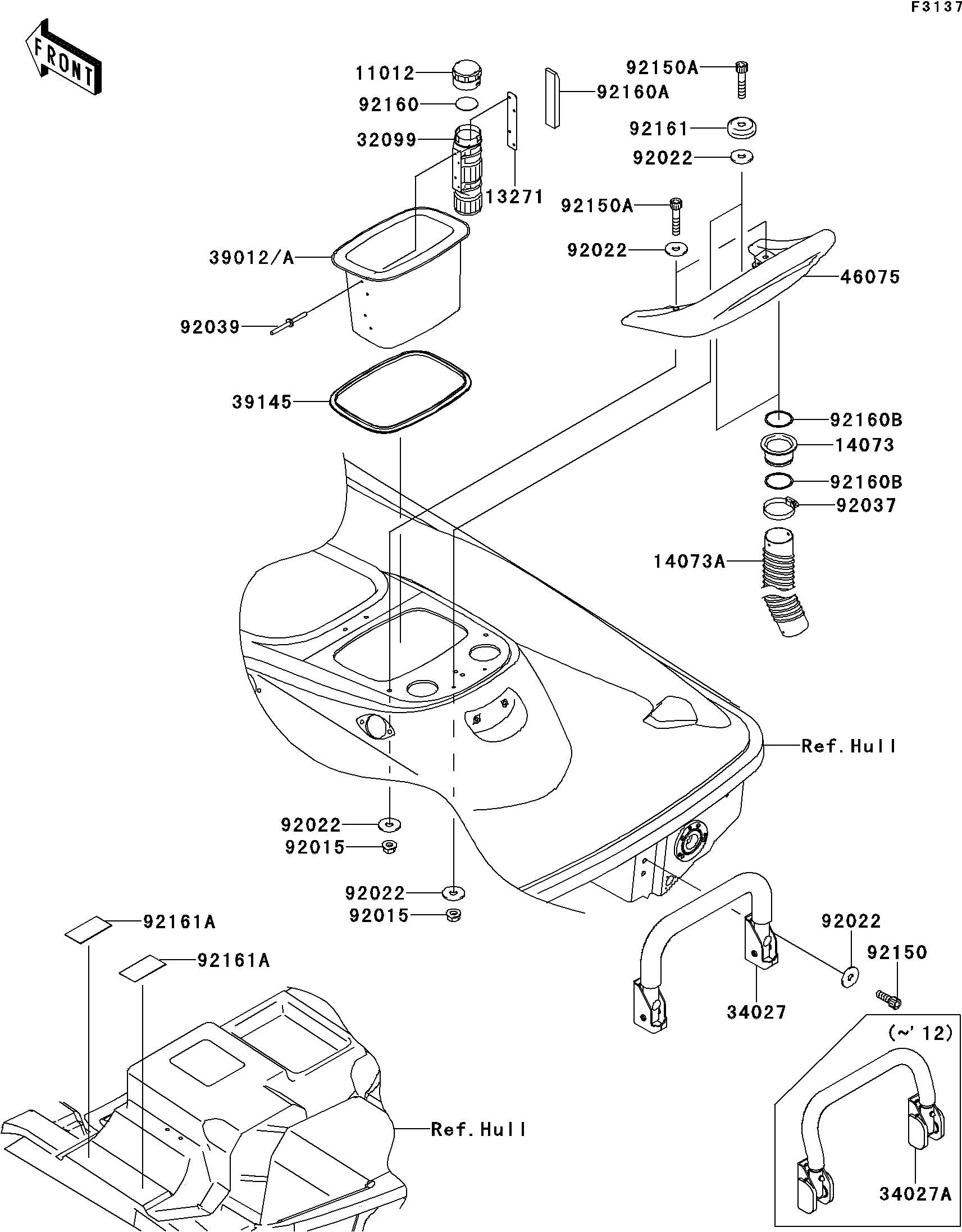 STX-15F'13 OEM (Hull-Rear-Fittings) STEP-ASSY Used [K4959-22]