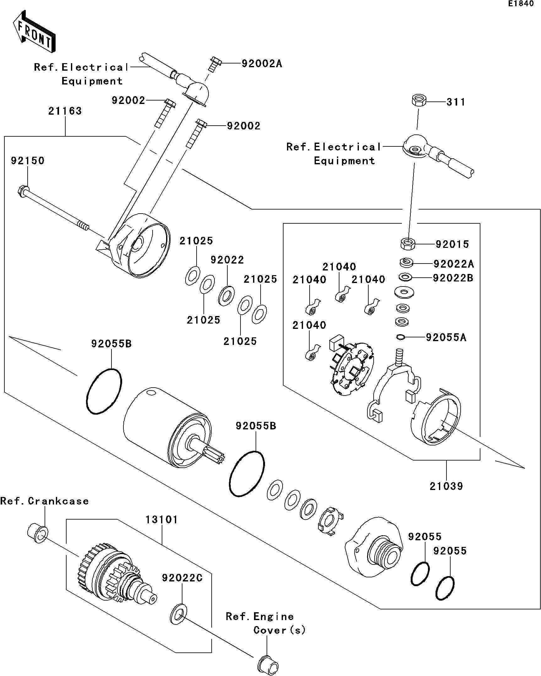 ULTRA300X'13 OEM section (Starter-Motor) parts Used [K9803-70]