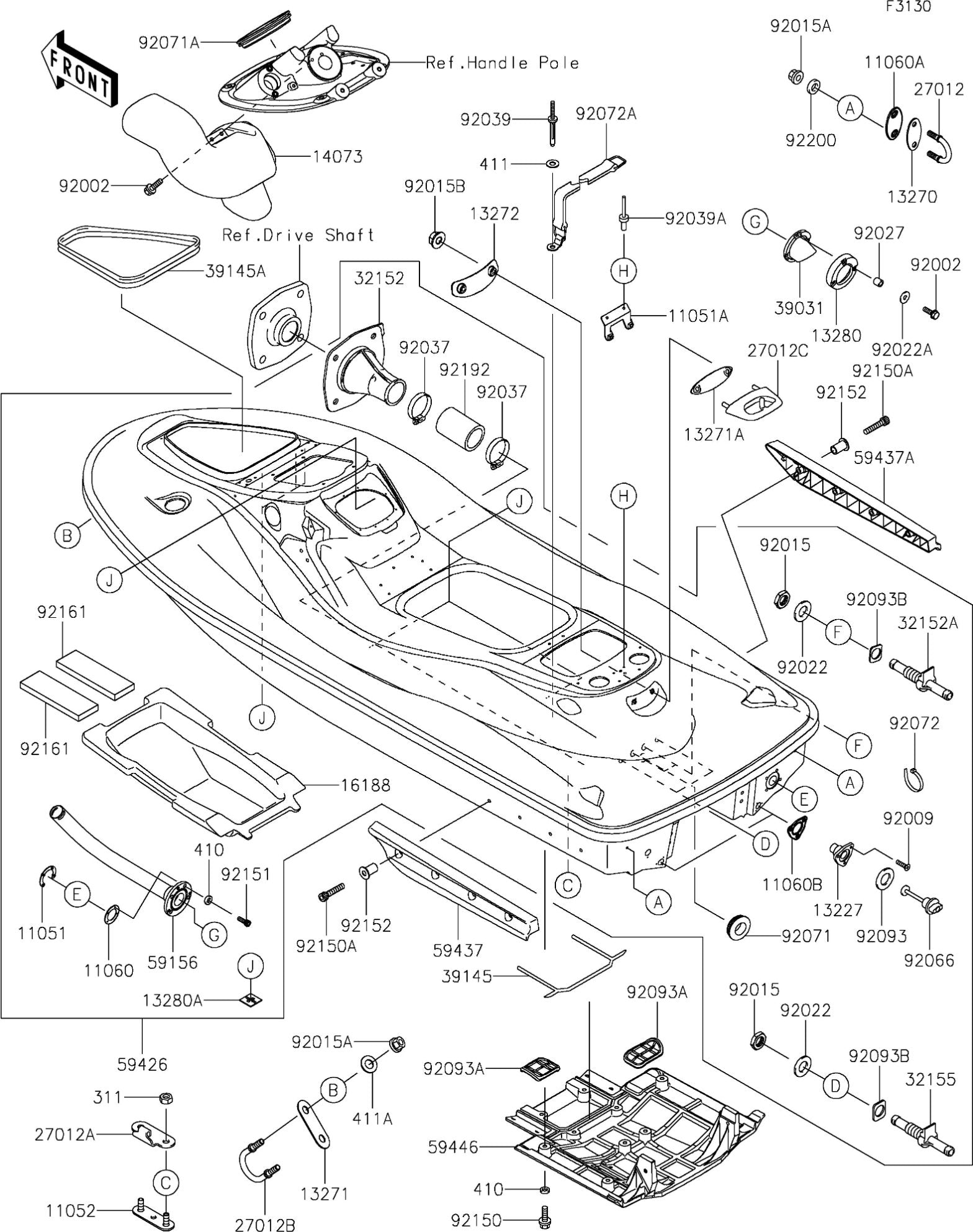 STX-15F'16 OEM (Hull) HOUSING,DRAIN PLUG,F.BLACK Used [X2211-21]