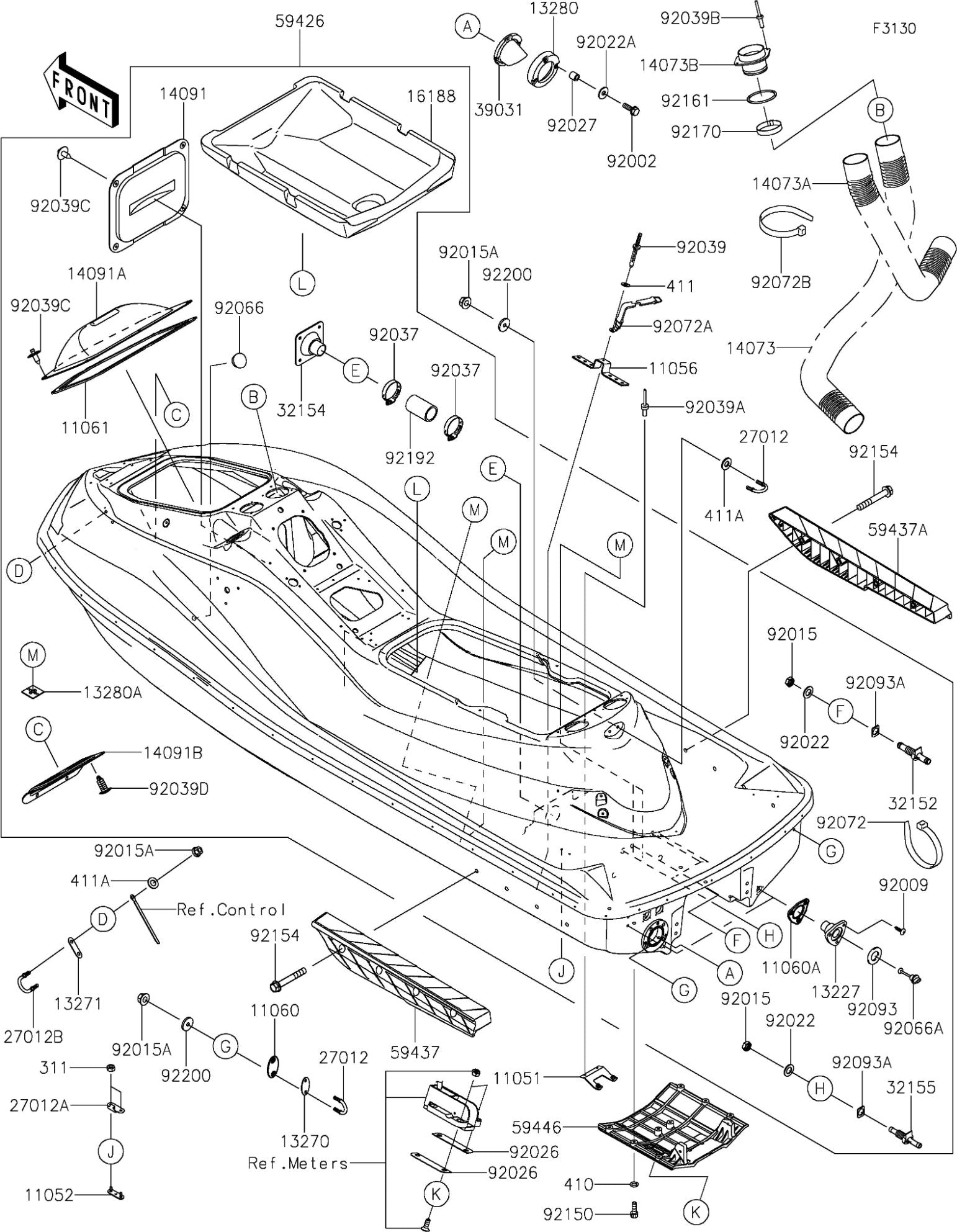 ULTRA310LX'19 OEM (Hull) HOUSING,DRAIN PLUG,F.BLACK Used [K8455-24]