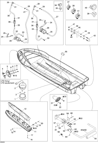 GTX S/C'04 OEM (Hull) LADDER TUBE ASS'Y | INCLUDES 49 TO 50 Used [S7142-29]