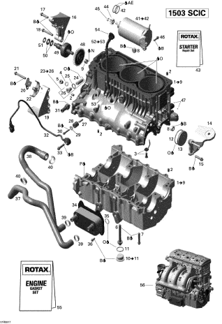 RXT 215'08 OEM (Engine-Block) ELECTRIC STARTER ASS'Y Used with defect [X2206-37]