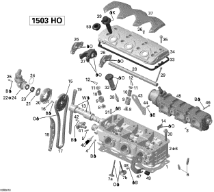 RXT-X 255'08 OEM (Cylinder-Head) ENGINE EXHAUST MANIFOLD Used [S3862-15]