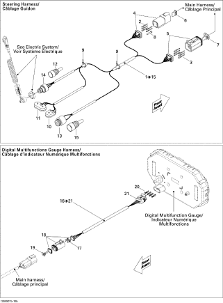 RXT-X 255'08 OEM (Electrical-Harness) DIGITAL MULTIFUNCTION GAUGE HARNESS Used [S3862-17]