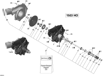 RXT-X 255'08 OEM (Supercharger) SUPERCHARGER ASS'Y Used [S0973-51]